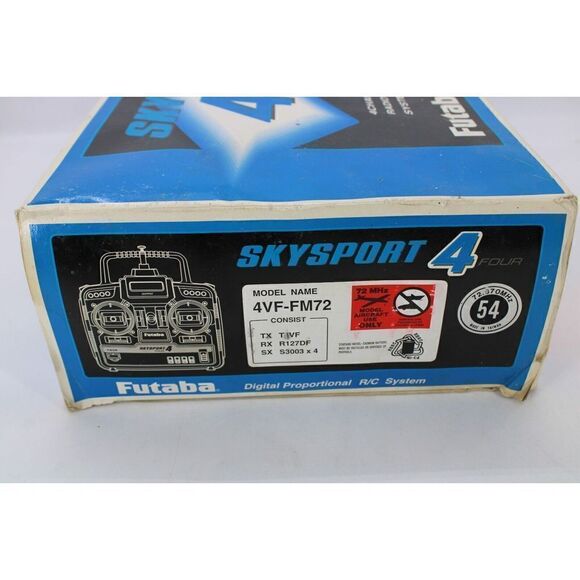 Vintage Futaba Skysport 4 Channel Radio Control RC 4VF-FM RX R127DF CH 54 - Picture 3 of 5